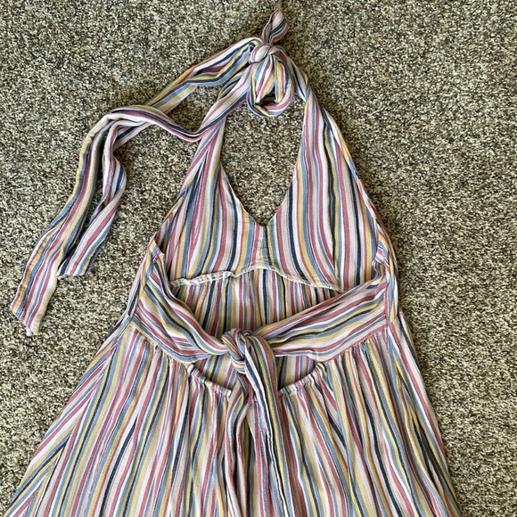 American Eagle size Medium Multi Stripe Halter Dress - Picture 3 of 3